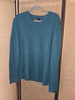 NWOT The Commons 100% Cashmere Peacock Green Sweater Size Large